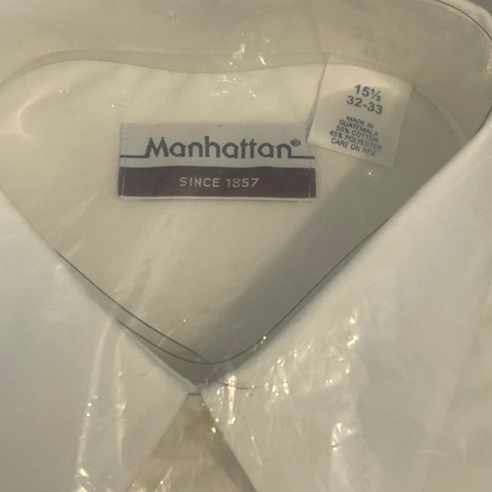 Men’s White Dress Shirt Classic Collar - Picture 2 of 3